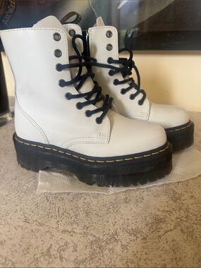 White Dr Martens Platform Ankle Boots. Size EU 36. US 4